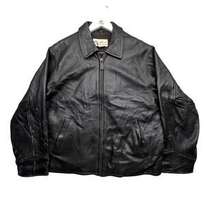 Vintage Eddie Bauer Leather Flight Bomber Jacket Womens Medium Heavy Full Zip